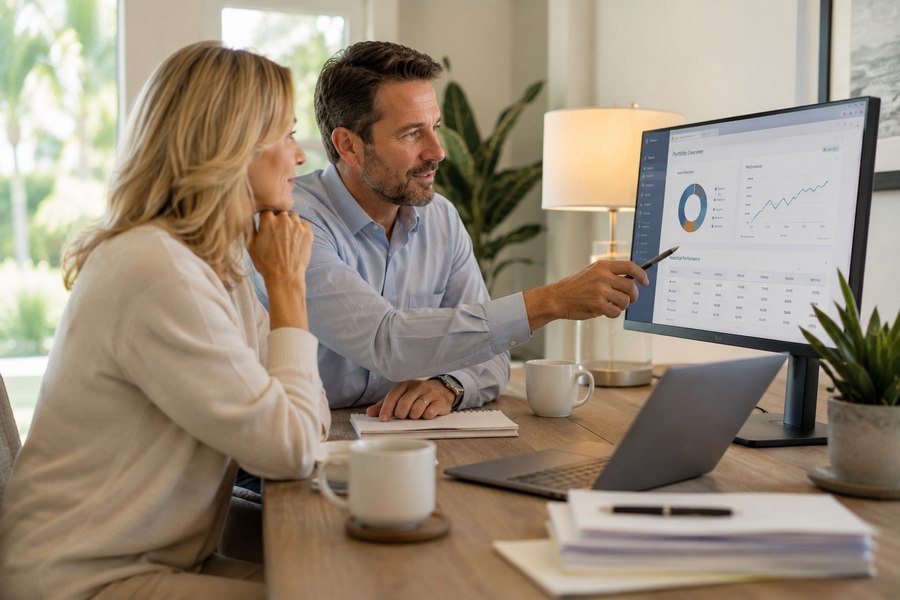 Advisor meeting with clients